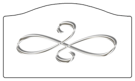 DASHELL-601-SL-WT Silver Scroll White Background